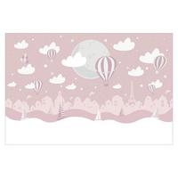 FOTOTAPETE Paris mit Sternen und Heißluftballon in Rosa 288/190 cm - Rosa, Papier (288/190cm) - Bilderwelten