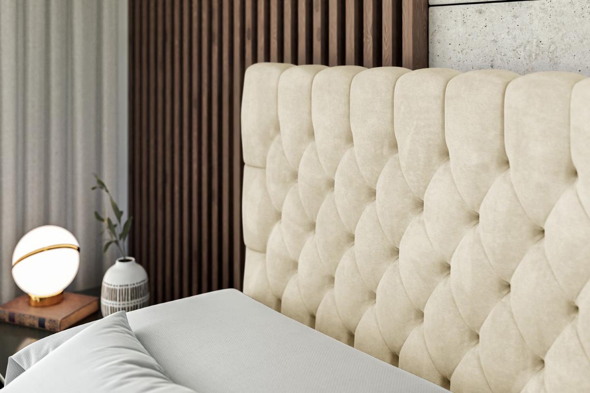 BOXBETT mit Matratze H3 und Lattenrost - SERENE - 140x200 Beige - Beige, Holzwerkstoff (140/200cm) - ALTDECOR