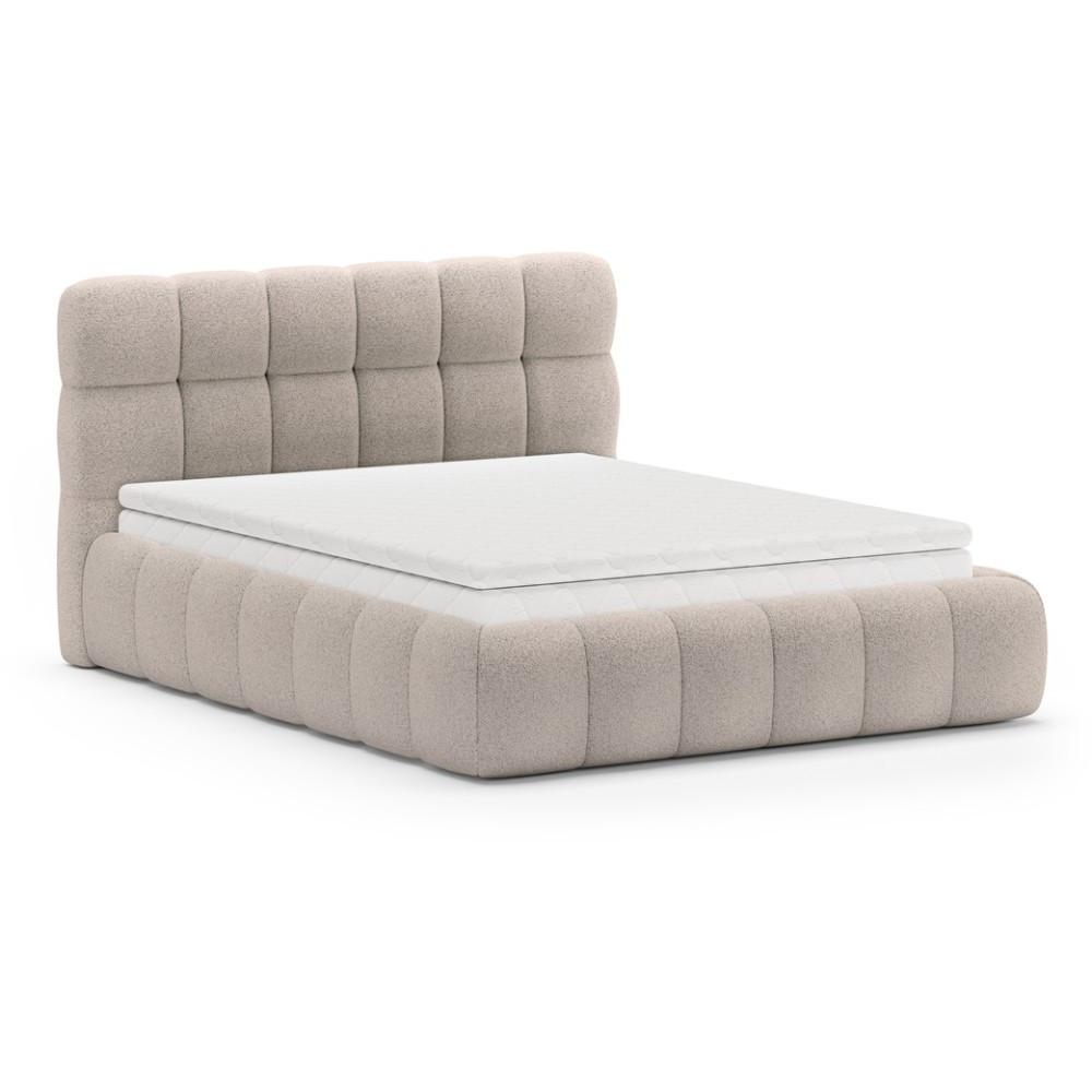 POLSTERBETT Cleo mit Matratze und Topper, 160x200 cm, Hellbraun - Hellbraun, Textil (160/200cm) - Beautysofa