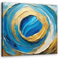 WANDBILD blaue abstraktion wie gemalt - Blau, Textil (40/40cm) - Feeby