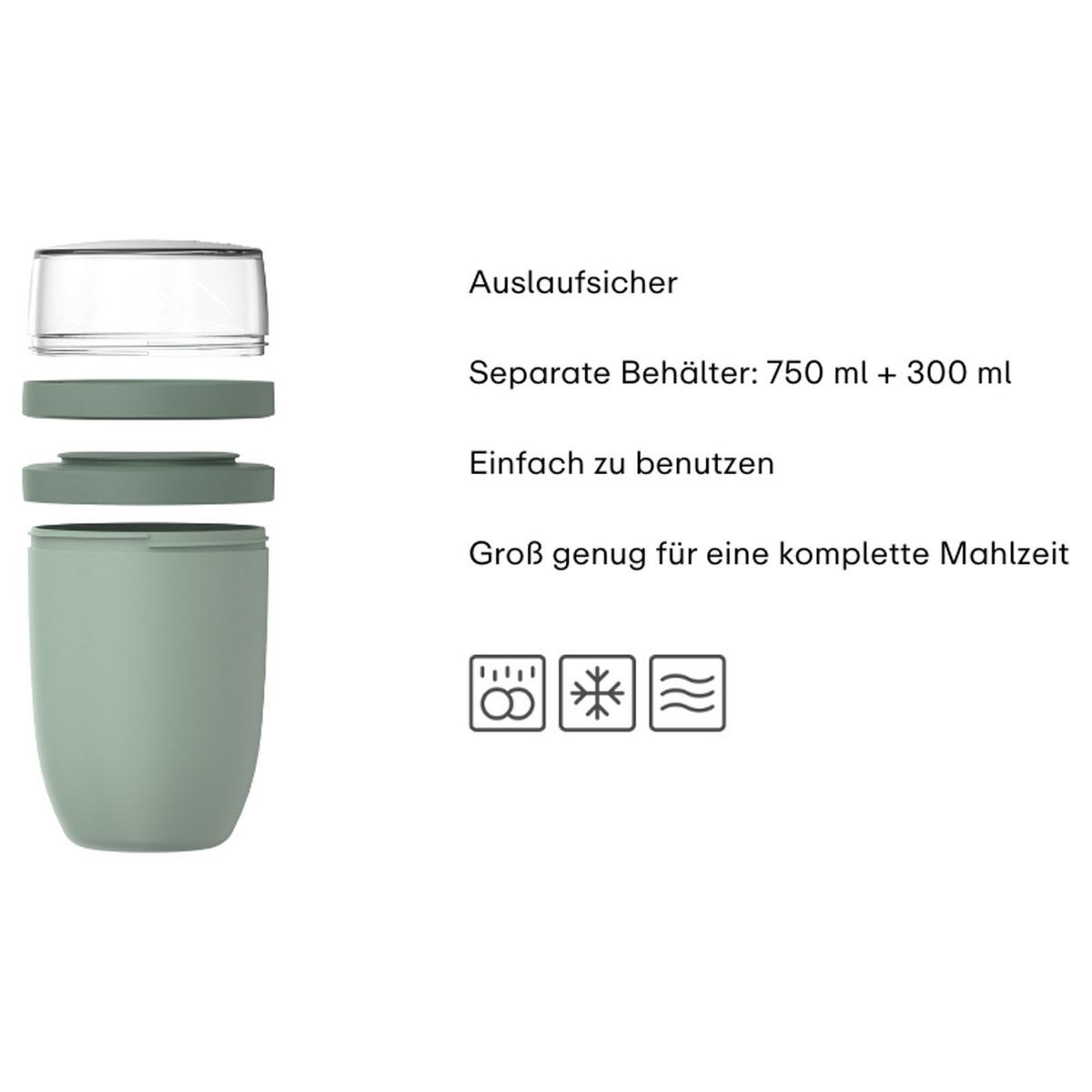 LUNCHPOT XL Ellipse Vivid Blue 750 ml + 300 ml - Dunkelblau, Kunststoff (10.7/20/10.7cm) - Mepal