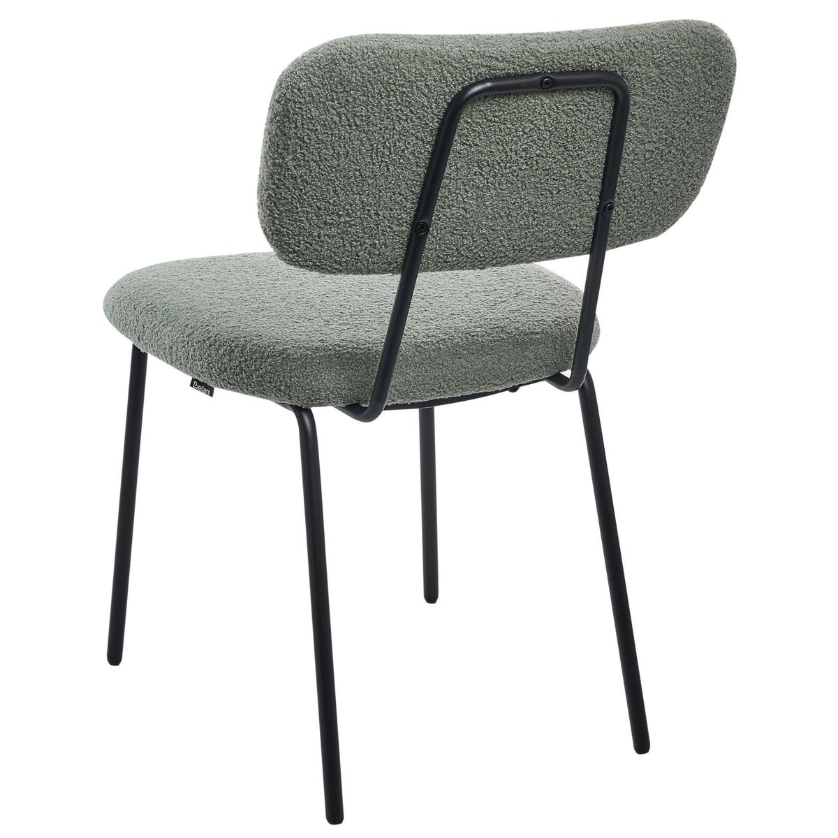 STUHL 2er-Set Bouclé Hellgrün Adair - Hellgrün, Textil (52/83/63cm) - Beliani