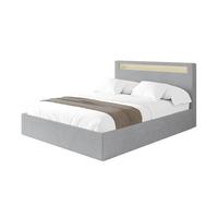 POLSTERBETT mit Bettkasten und Lattenrost, Bett mit Matratze H3/H4 - GOLA 140x200 Grau - Alufarben, Holzwerkstoff/Textil (140/200cm) - ALTDECOR
