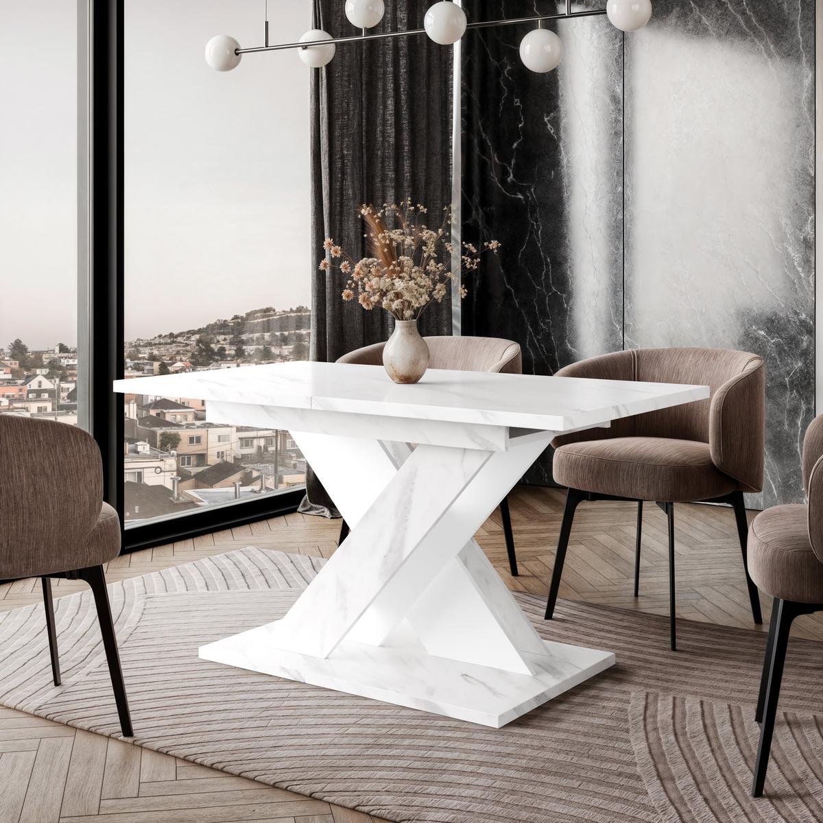 ESSTISCH MERKAS Ausziehbar 120 - 160 / 80 x 76 cm - Hellgrau/Weiß, Holz (120/80/76cm) - MASSENO