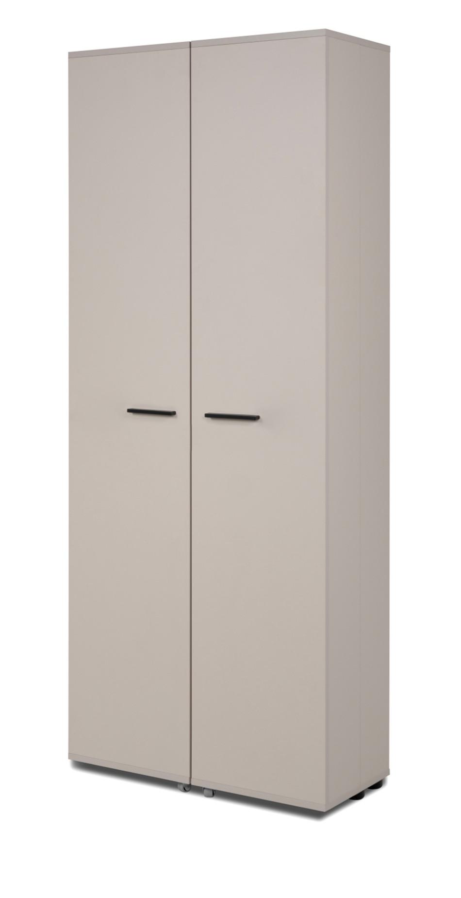 SCHUHSCHRANK Samtfarben 74 cm, Flurschrank aufklappbar für 30 Paar Schuhe - Beige/Schwarz, Holzwerkstoff/Kunststoff (74/181.5/34cm) - Furn.Design