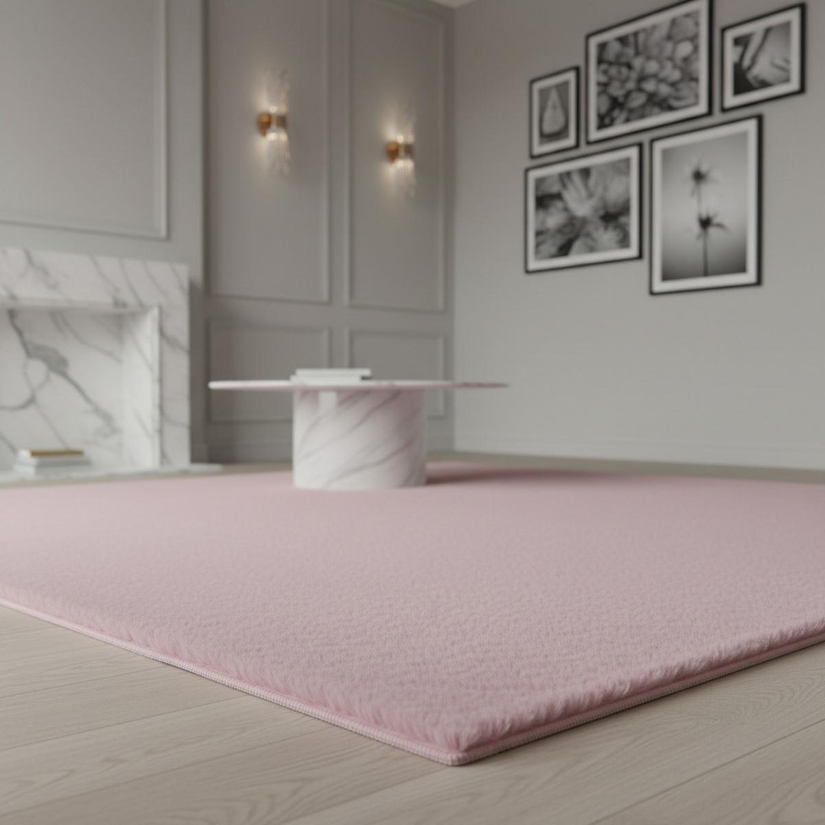 KURZFLORTEPPICH Waschbar NECKAR, einfarbig, aus Polyester, Rosa, 80 x 150 cm - Rosa, Textil (150/80cm) - KADIMA DESIGN