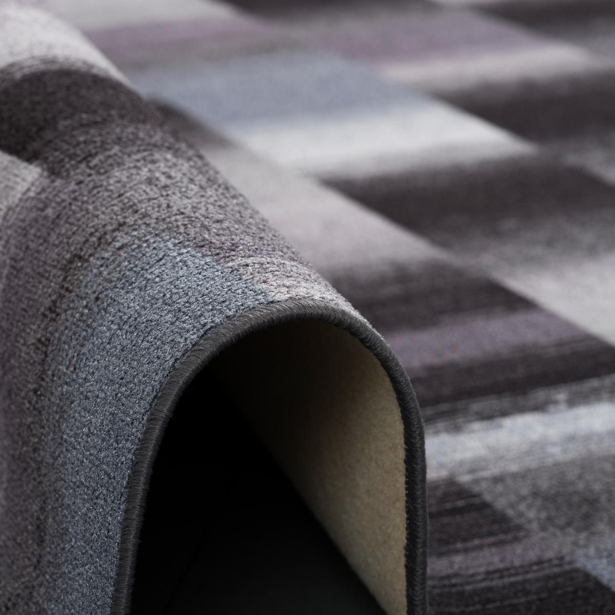 VELOURS LÄUFER TEPPICH MYSTIC KARO - Blau, Textil (80/240cm) - Snapstyle