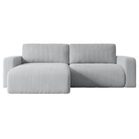 ECKSOFA mit Schlaffunktion und Bettkasten KLEEA-L - 247x143x83 cm Grau Cord - Schwarz/Grau, Holzwerkstoff/Kunststoff (247/143cm) - ALTDECOR