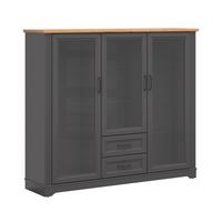 GESCHIRRSCHRANK Charlie Grau - Grau, Holzwerkstoff (168/146/42cm) - Petits-meubles