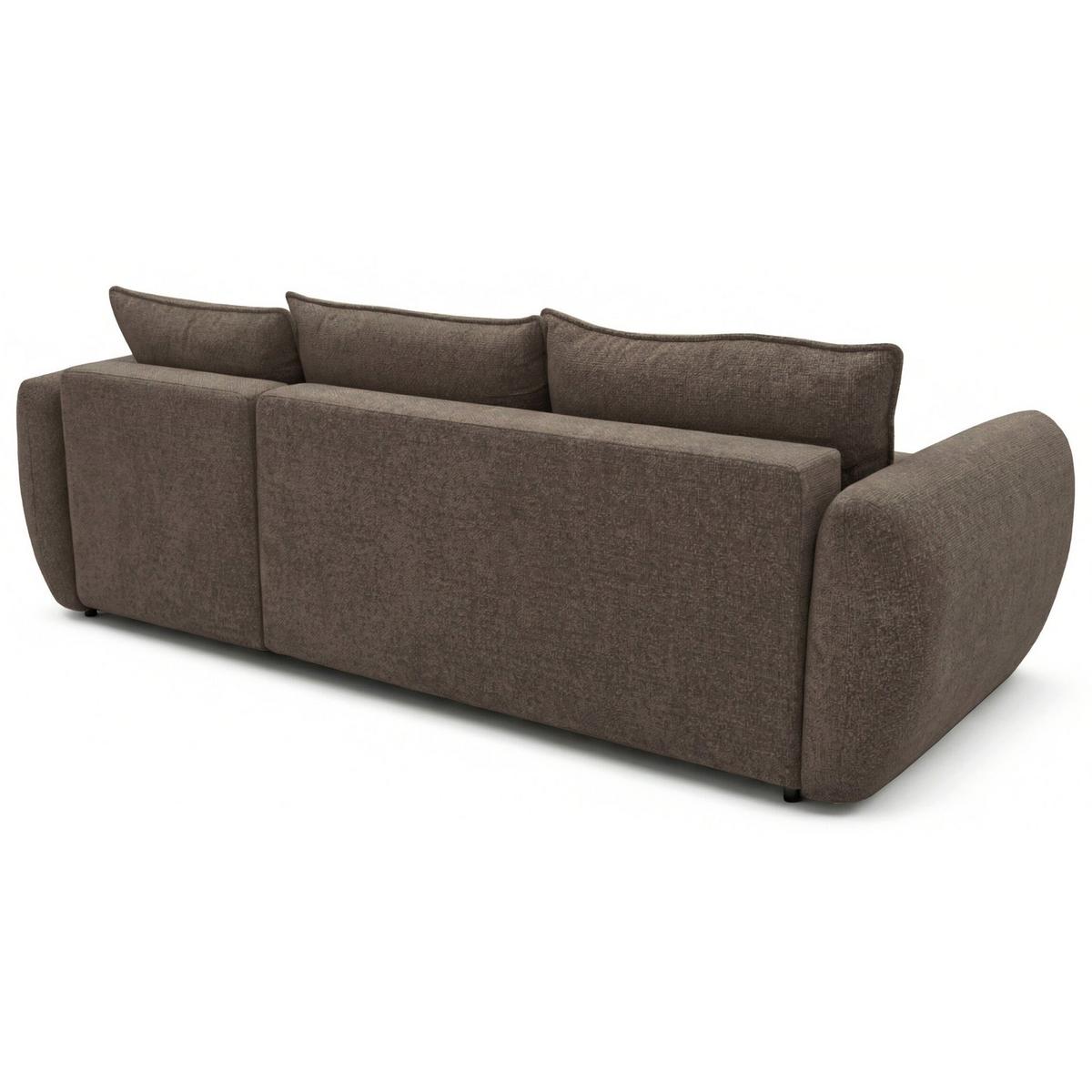 ECKSCHLAFSOFA Zordo BRAUNER CHENILLE RECHTS MIT ZWEI BETTKÄSTEN - Schwarz/Braun, Kunststoff/Textil (170/256cm) - Selsey