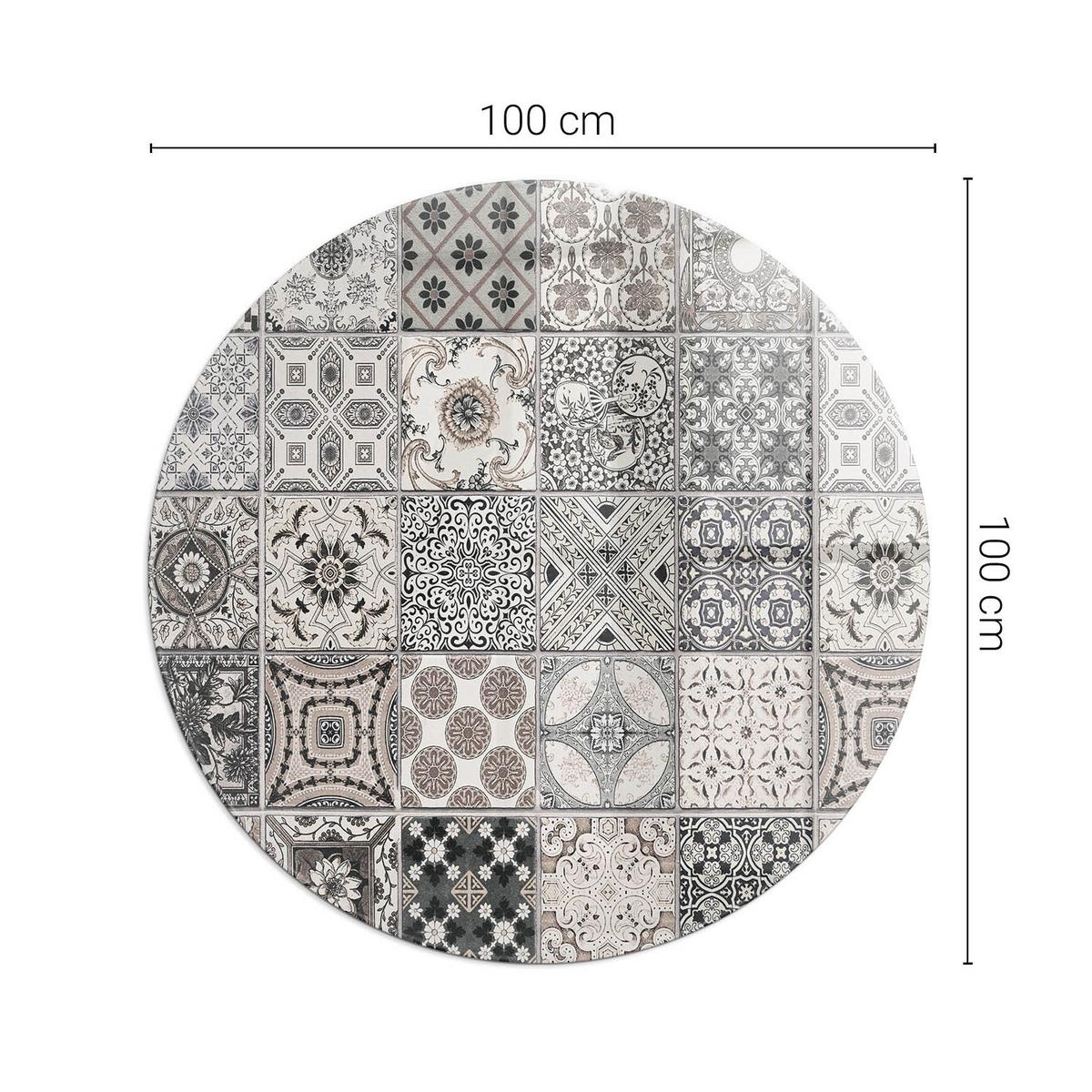 GLASPLATTE für Kamin Ø 100 cm - Schwarz, Glas (100/100/0.4cm) - TULUP