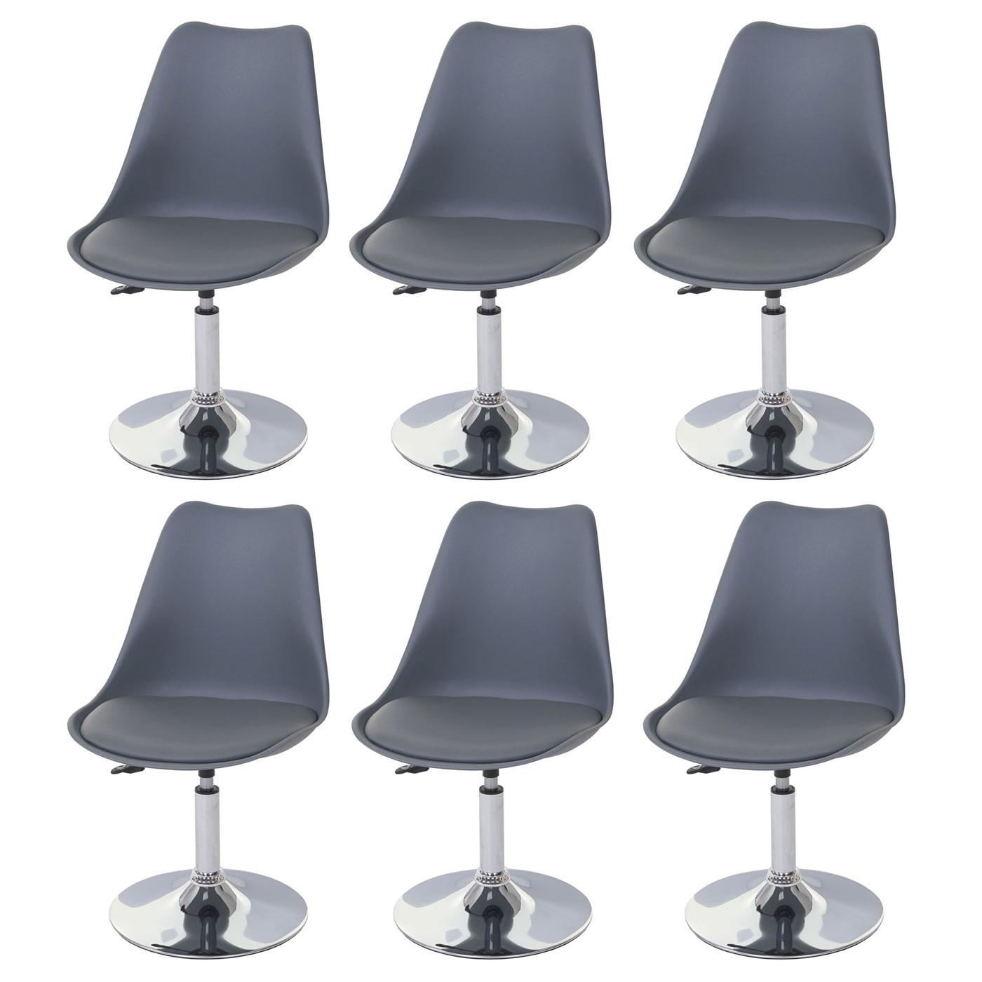 ESSZIMMERSTUHL Grau 6er-Set - Dunkelgrau/Grau, Textil (48/80/54cm) - MCW