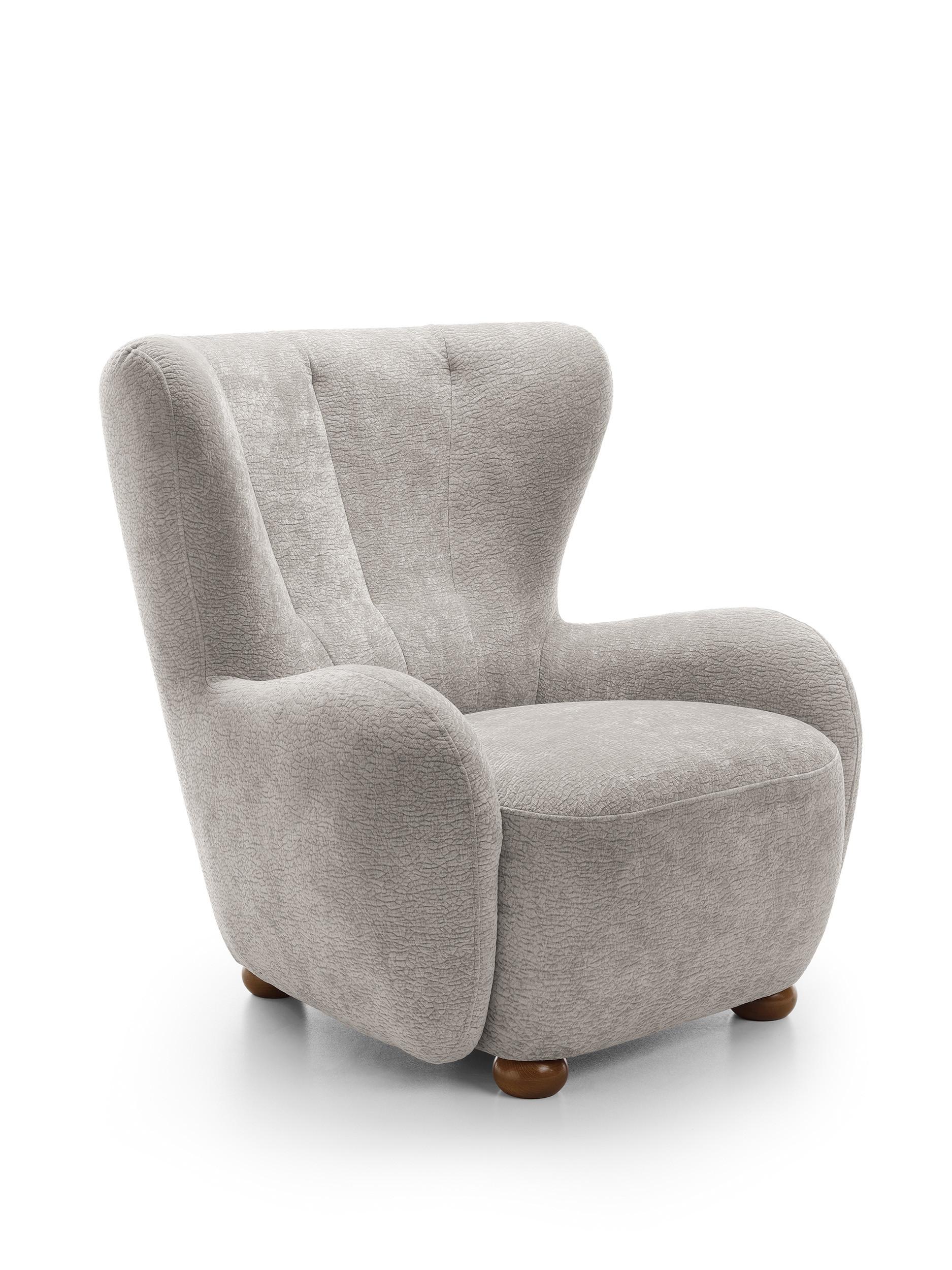 SESSEL MIST, Polstersessel Klassisch Loungesessel, Chenille-Stoff Grau - Grau, Holz/Holzwerkstoff (88/91/100cm) - MASSENO