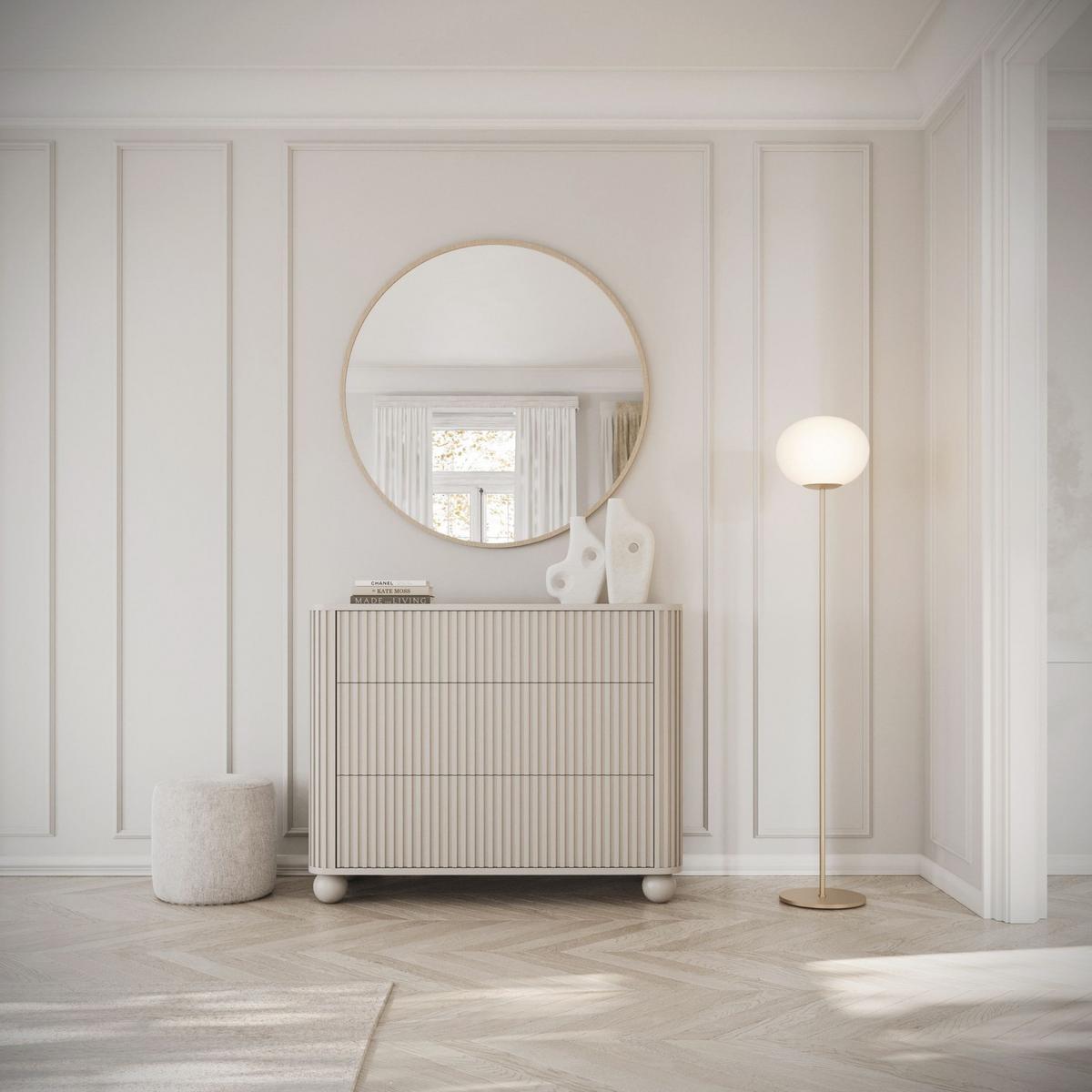 KOMMODE Arvello Greige 93 cm - Taupe, Holz/Holzwerkstoff (93.2/83.8/38cm) - Selsey