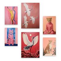 POSTER Set Mit 6 Charmante Kreatur In Vielseitiger Stil A3 & A4 Rahmenlos - Klar, Papier (29/3cm) - Nacnic