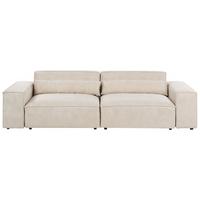 2-SITZER-SOFA Samtstoff hellbeige Hellnar - Beige, Textil (262/70/126cm) - Beliani