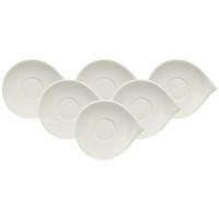 MOKKA-/ESPRESSOUNTERTASSEN Flow weiß 14 x 12 cm 6er Set - Weiß, Keramik (1cm) - Villeroy & Boch