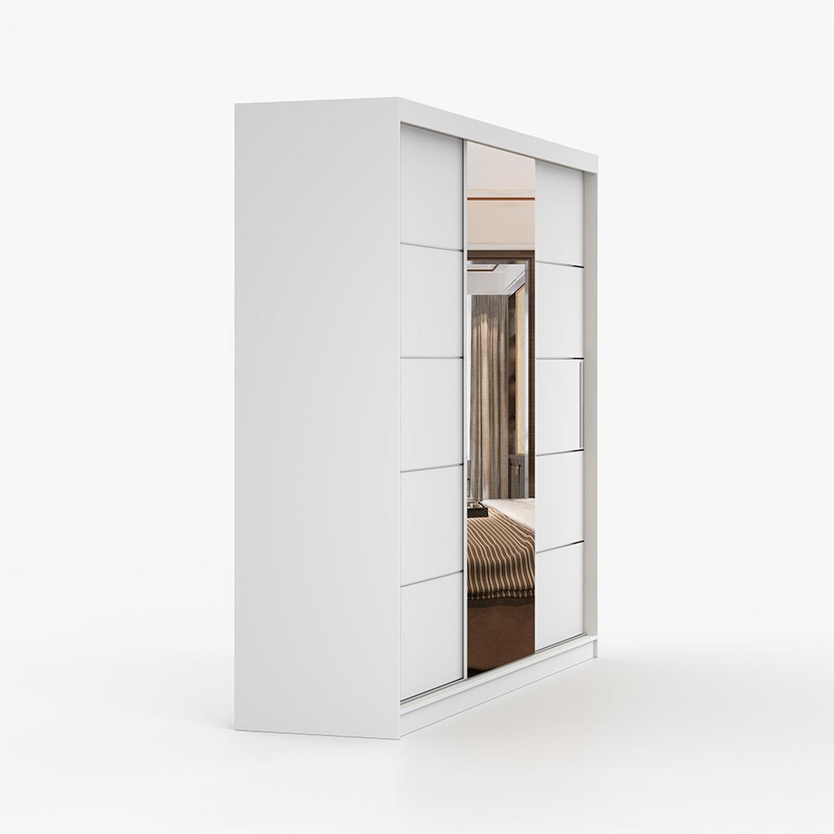 KLEIDERSCHRANK Astra 233 cm, 233/218/61, 3-türig, weiß - Weiß, Holzwerkstoff (233/218/61cm) - imoebel24