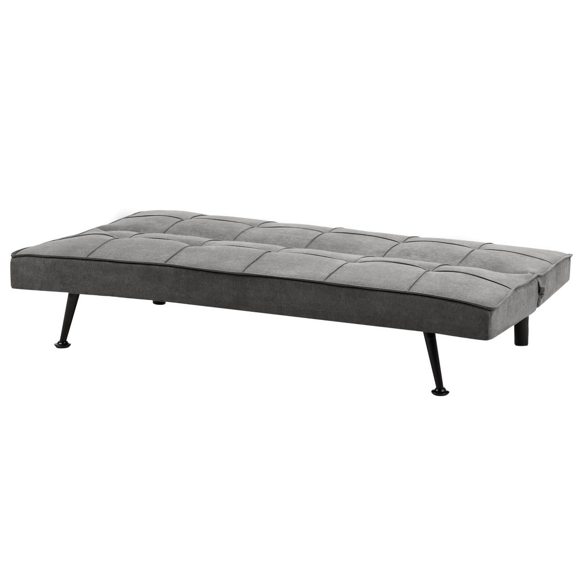SCHLAFSOFA 168/105 cm Dunkelgrau Hasle - Dunkelgrau/Schwarz, Textil (168/75/88cm) - Beliani