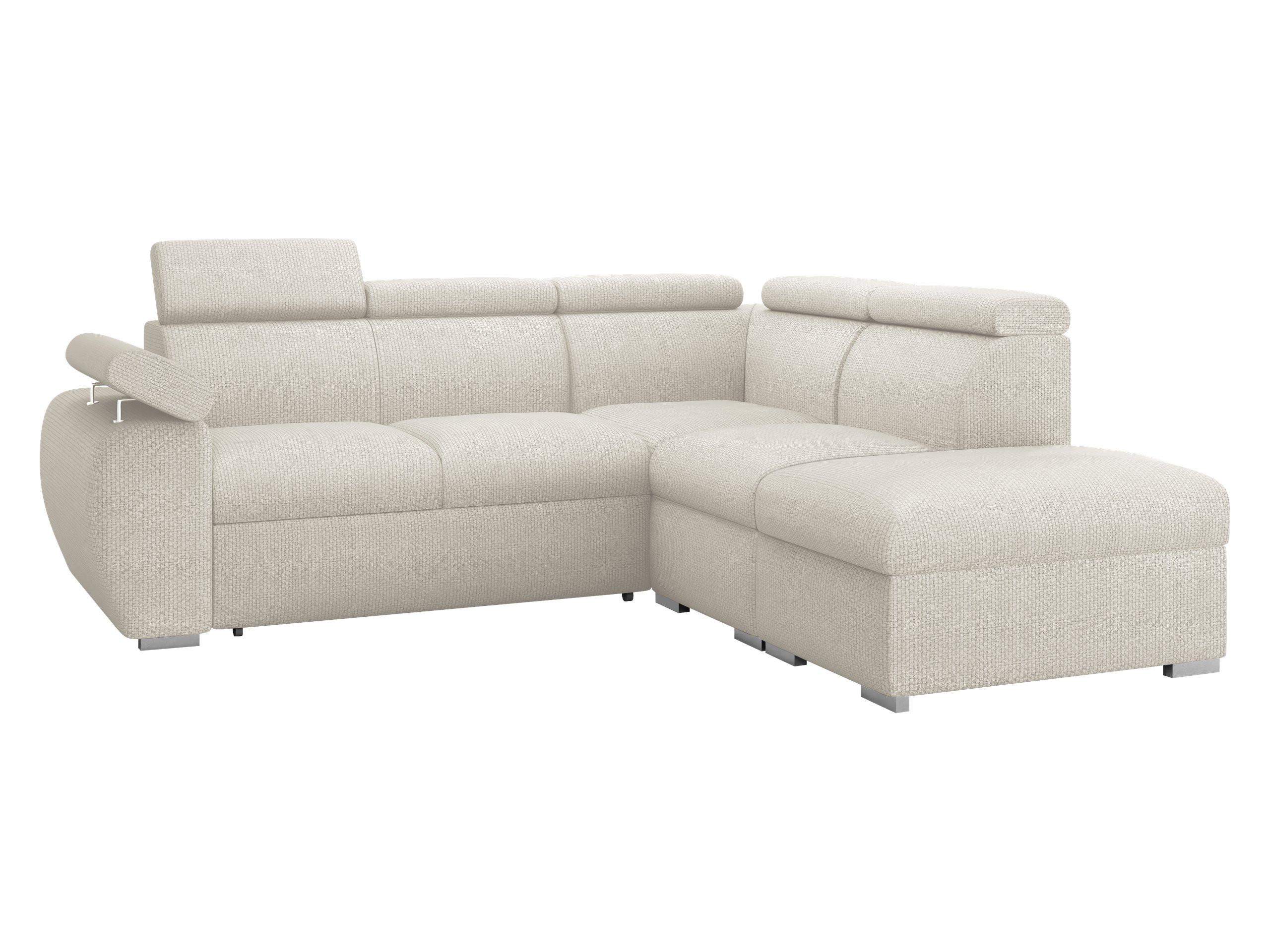 ECKSOFA Boston 2RR1P, Seite: Rechts 2R+R+1P(65)+PUFAP - Silberfarben/Creme, Holz/Textil (260/230cm) - MIRJAN24