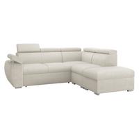 ECKSOFA Boston 2RR1P, Seite: Rechts 2R+R+1P(65)+PUFAP - Silberfarben/Creme, Holz/Textil (260/230cm) - MIRJAN24
