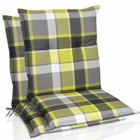 NIEDERLEHNERAUFLAGE Sunny GR 100x50x6cm Grün Kariert (2tlg) - Grün, Textil (50/6/100cm) - Beautissu 