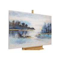 ACRYLBILD HANDGEMALT 120/80 cm - Blau/Weiß, Holz/Textil (120/80cm) - KUNSTLOFT