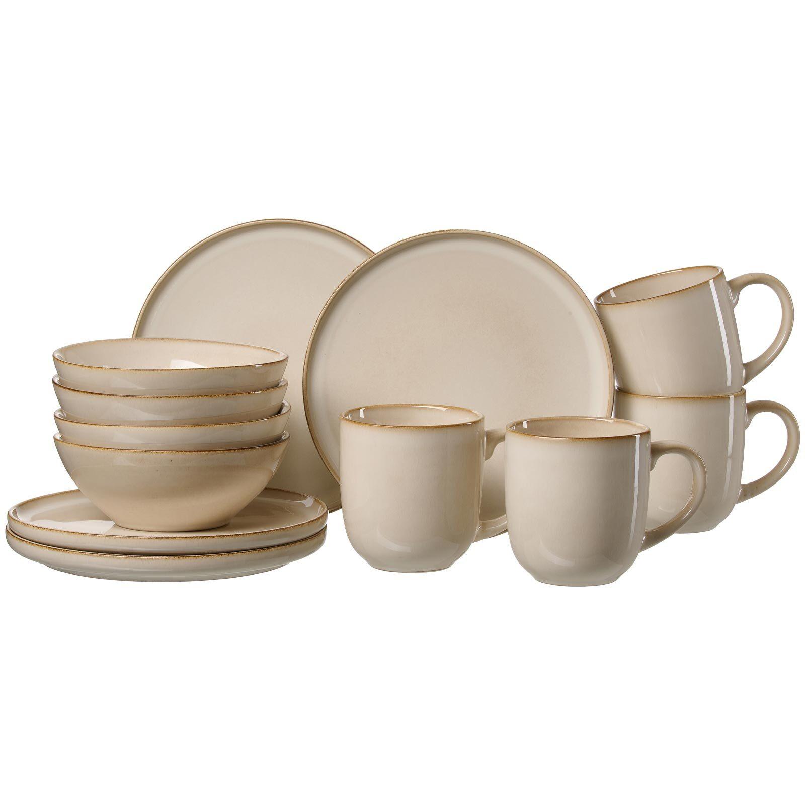 FRÜHSTÜCKS-SET Olivia beige 12-tlg. - Beige, Keramik (2/2/2cm) - Ritzenhoff Breker