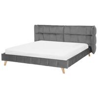 POLSTERBETT mit Lattenrost 180x200 cm Grau Senlis - Grau, Textil (180/200cm) - Beliani