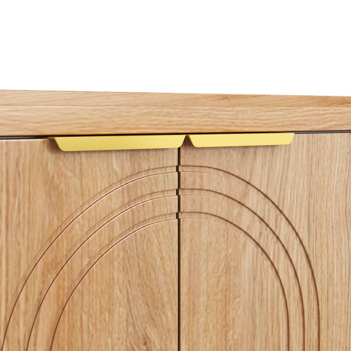 TV-LOWBOARD 170 cm in Natur Holzoptik - Schwarz, Holzwerkstoff (170/48/35cm) - Urban Meuble