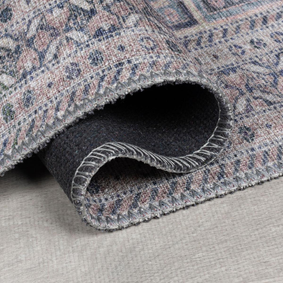 TEPPICH Waschbar HURST, geometrisch, Grau-Rosa, 190 x 290 cm - Grau, Textil (290/190cm) - KADIMA DESIGN