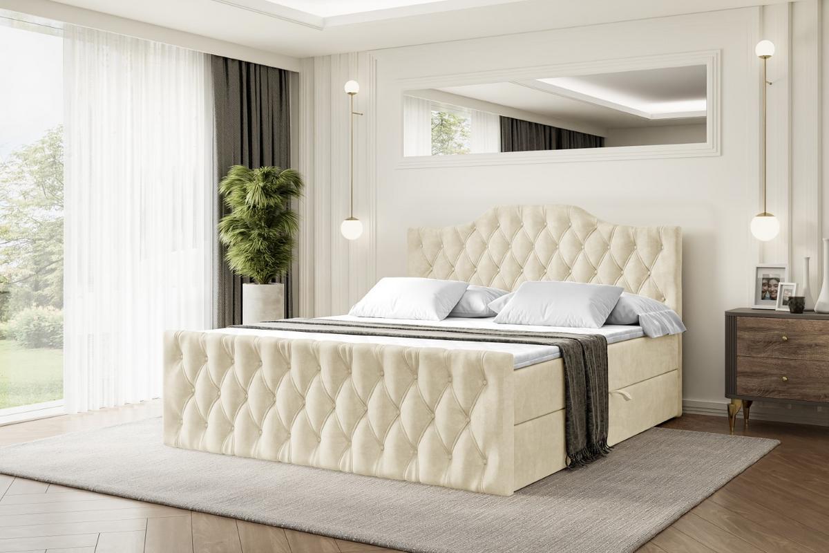 BOXBETT VILA-1-Z - 200x200 cm - H4 - Beige - Beige, Holzwerkstoff (200/200cm) - ALTDECOR