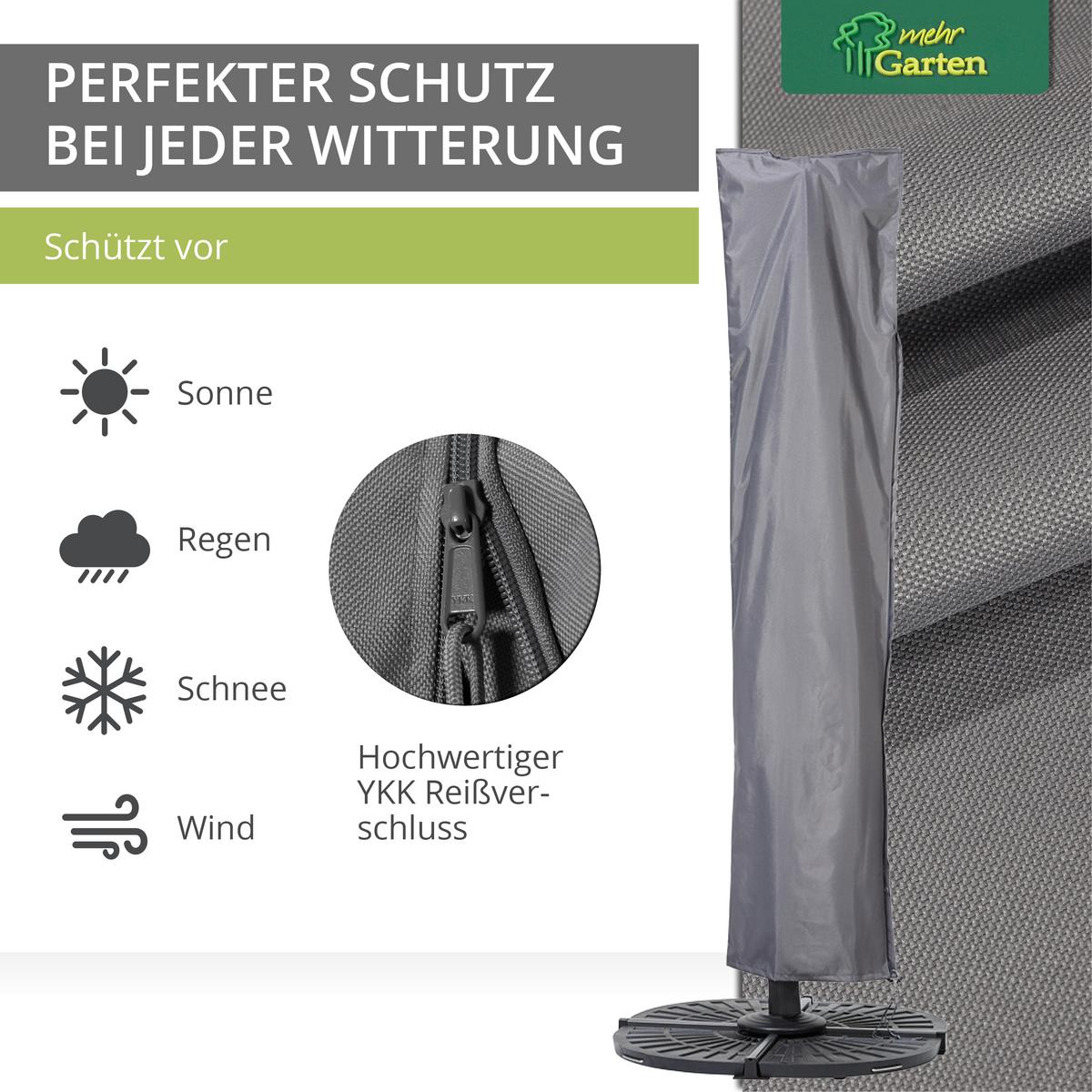 SCHUTZHÜLLE für Ampelschirm Gestell gerade SHP-20158 - Grau, Kunststoff (66/275/1cm) - mehr Garten