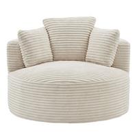 SESSEL weicher cordstoff taschenfederkern & komprimierte lieferung - Beige, Textil (124/86/113cm) - Urban Meuble