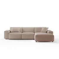 ECKSOFA RANI Taupe Cord - Taupe/Schwarz, Kunststoff/Textil (299/189cm) - KAWOLA