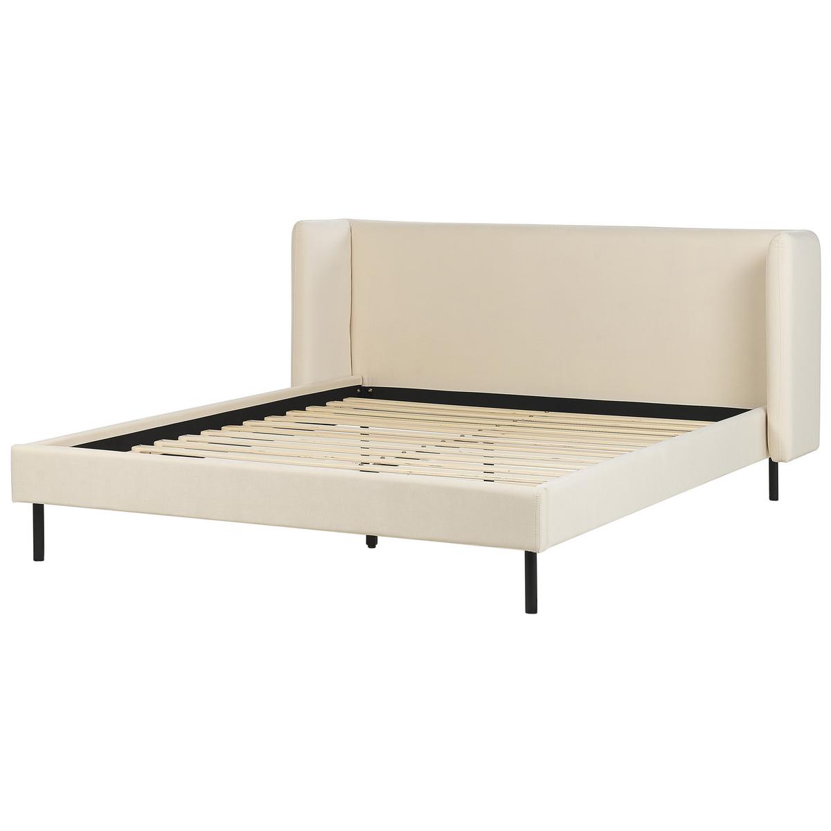 POLSTERBETT 160/200cm Helles Beige Arette - Beige, Textil (160/200cm) - Beliani