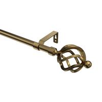 GARDINENSTANGE Olymp Paolo 140 cm, 1-läufig (ohne Ringe), 16 mm Ø Messing Antik - Messingfarben/Bronzefarben, Metall (140cm) - INTERDECO