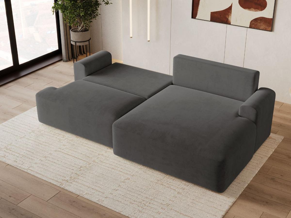 ECKSOFA Serene Dunkelgrau Rechts - Dunkelgrau, Holz/Textil (145/259cm) - Graingold