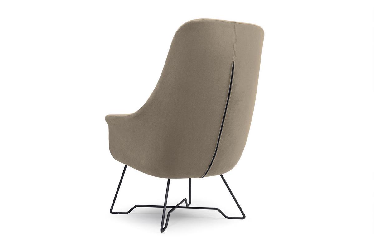 SESSEL SEDUTA, Modern Polstersessel Loungesessel, Velours-Stoff Beige - Beige, Holz/Metall (72.5/101.5/83cm) - MASSENO
