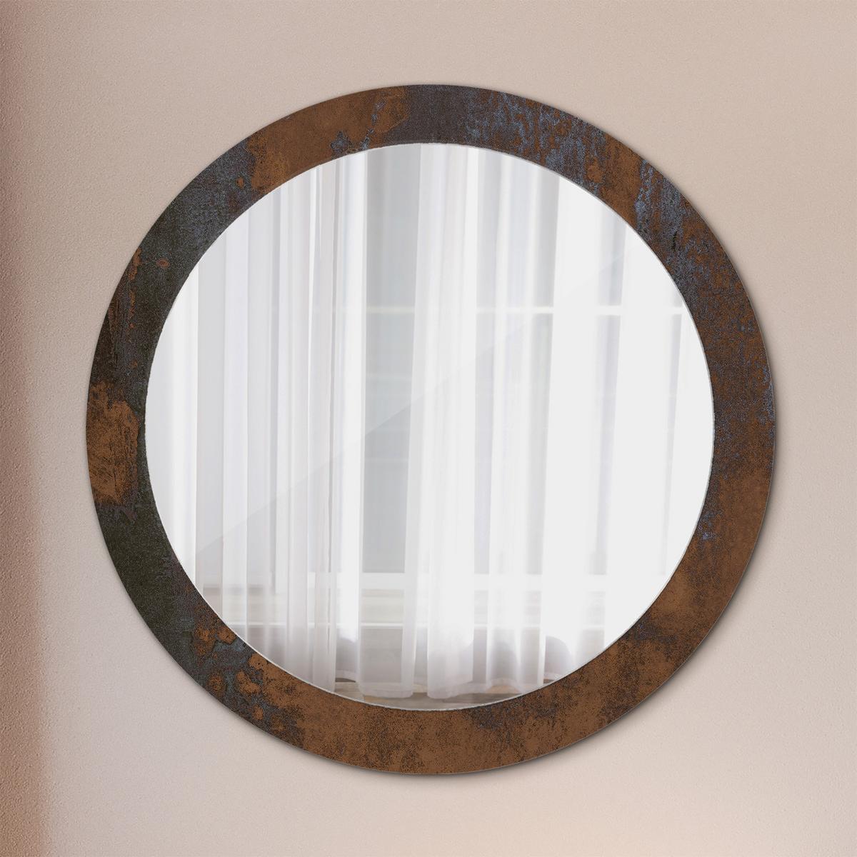 SPIEGEL Ø80 cm Rund mit Aufdruck - Dunkelbraun, Glas (80/80/0.4cm) - TULUP