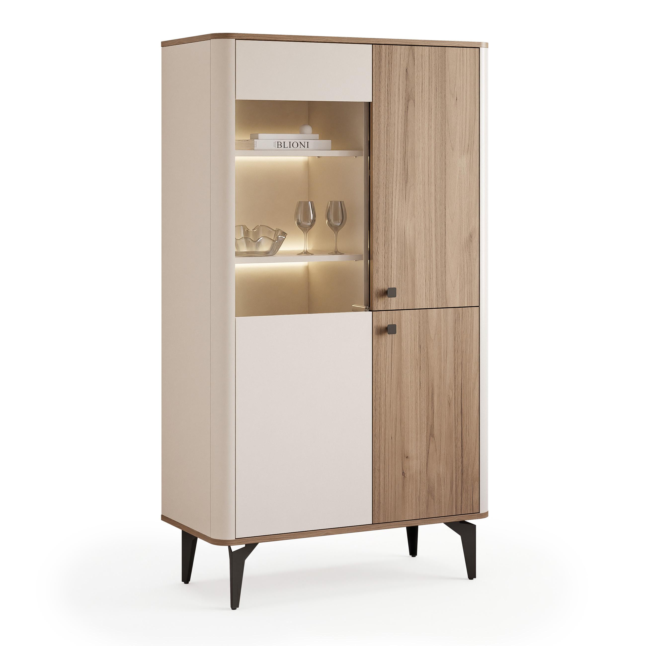 VITRINE BELLAGIO - Kaschmir, Holzwerkstoff/Metall (73/190/40cm) - Idohome