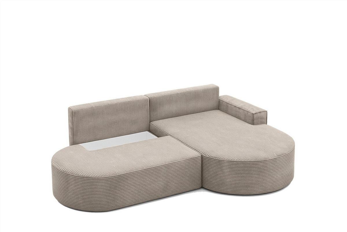 ECKSOFA Girona Mit Schlaffunktion - Braun, Holzwerkstoff/Textil (278/179cm) - Fun Möbel