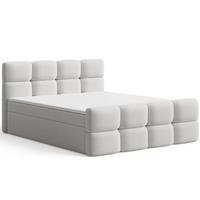 BOXBETT Rivon 180x200 Bouclé-Stoff Hellgrau - Hellgrau, Holz/Textil (180/200cm) - Graingold