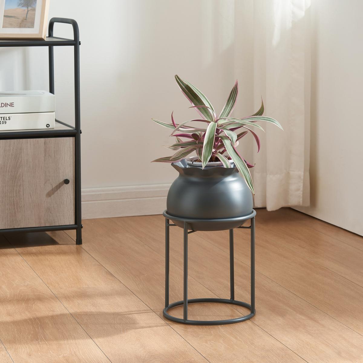 BLUMENSTÄNDER Assen - Schwarz, Metall (19.5/19.5/31.5cm) - [en.casa]