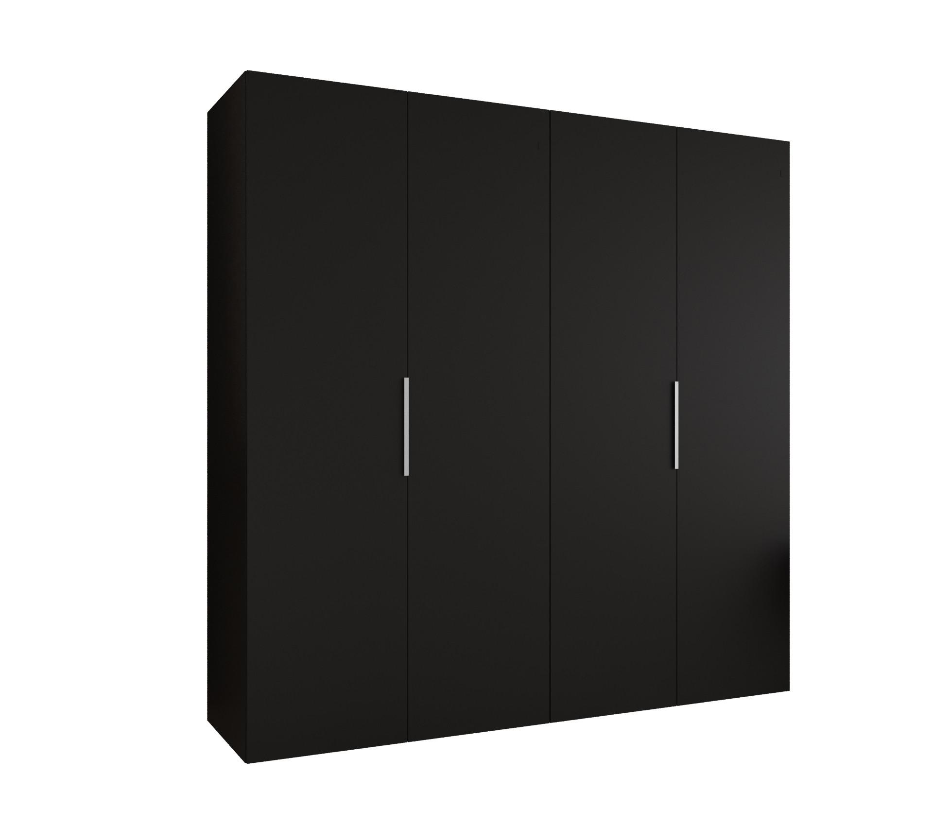 DREHTÜRENSCHRANK 202/200/52 4-türig - Kaschmir/Schwarz, Holz (200/202/52cm) - MÖBEL KRYSPOL