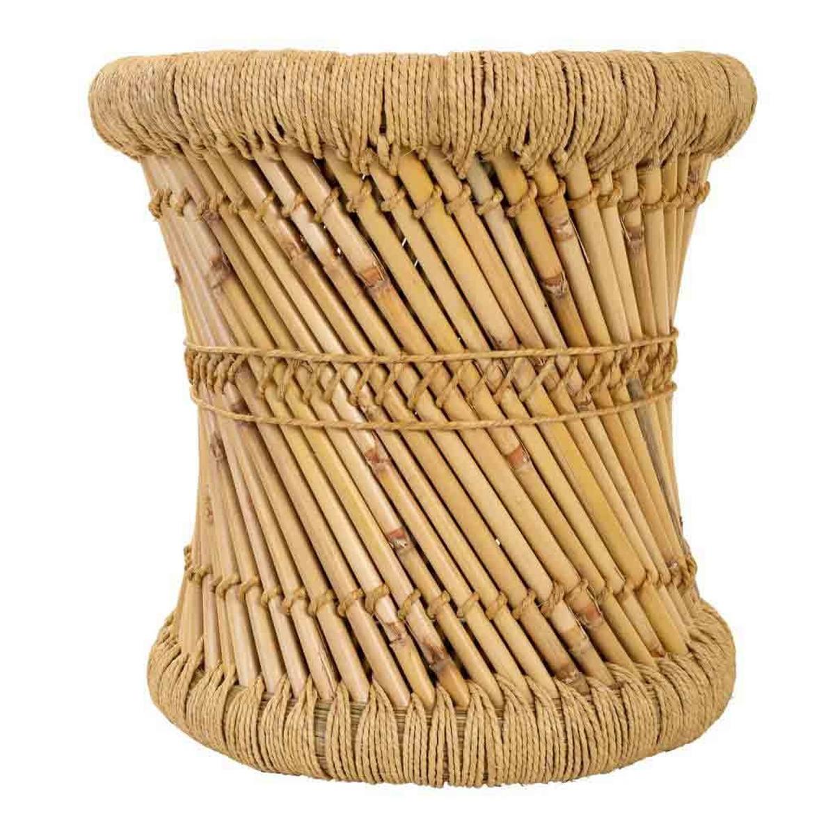HOCKER aus Bambus und Seil, 2-tlg. - Braun, Naturmaterialien (38/38/38cm) - Wanderlust