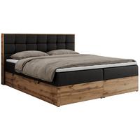 BOXBETT ALBERO 1 - 160/200 Schwarz Kunstleder - H4 - Schwarz, Holz/Textil (160/200cm) - MKS