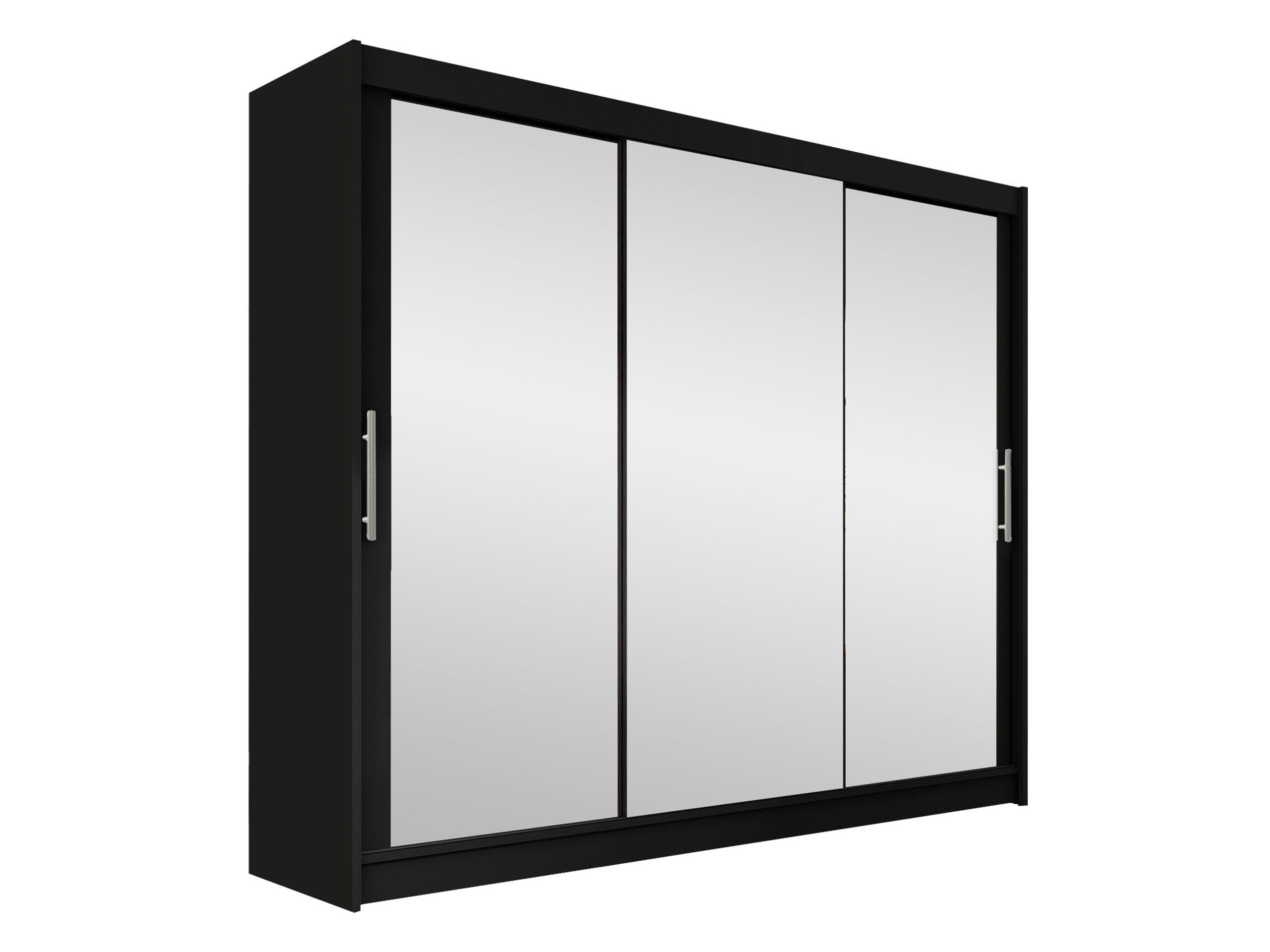 KLEIDERSCHRANK Aston III - Silberfarben/Schwarz, Holzwerkstoff/Kunststoff (250/215/58cm) - MIRJAN24