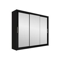 KLEIDERSCHRANK Aston III - Silberfarben/Schwarz, Holzwerkstoff/Kunststoff (250/215/58cm) - MIRJAN24