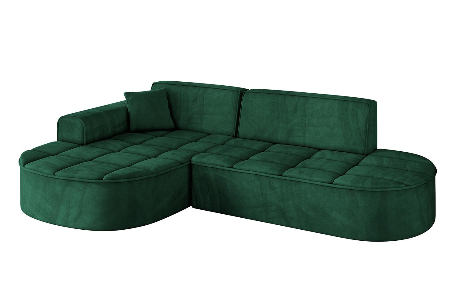 ECKSOFA Ottomane Links TARO-L1 - 243x171x79,5 cm Dunkelgrün - Grün, Holzwerkstoff/Textil (243/171cm) - ALTDECOR